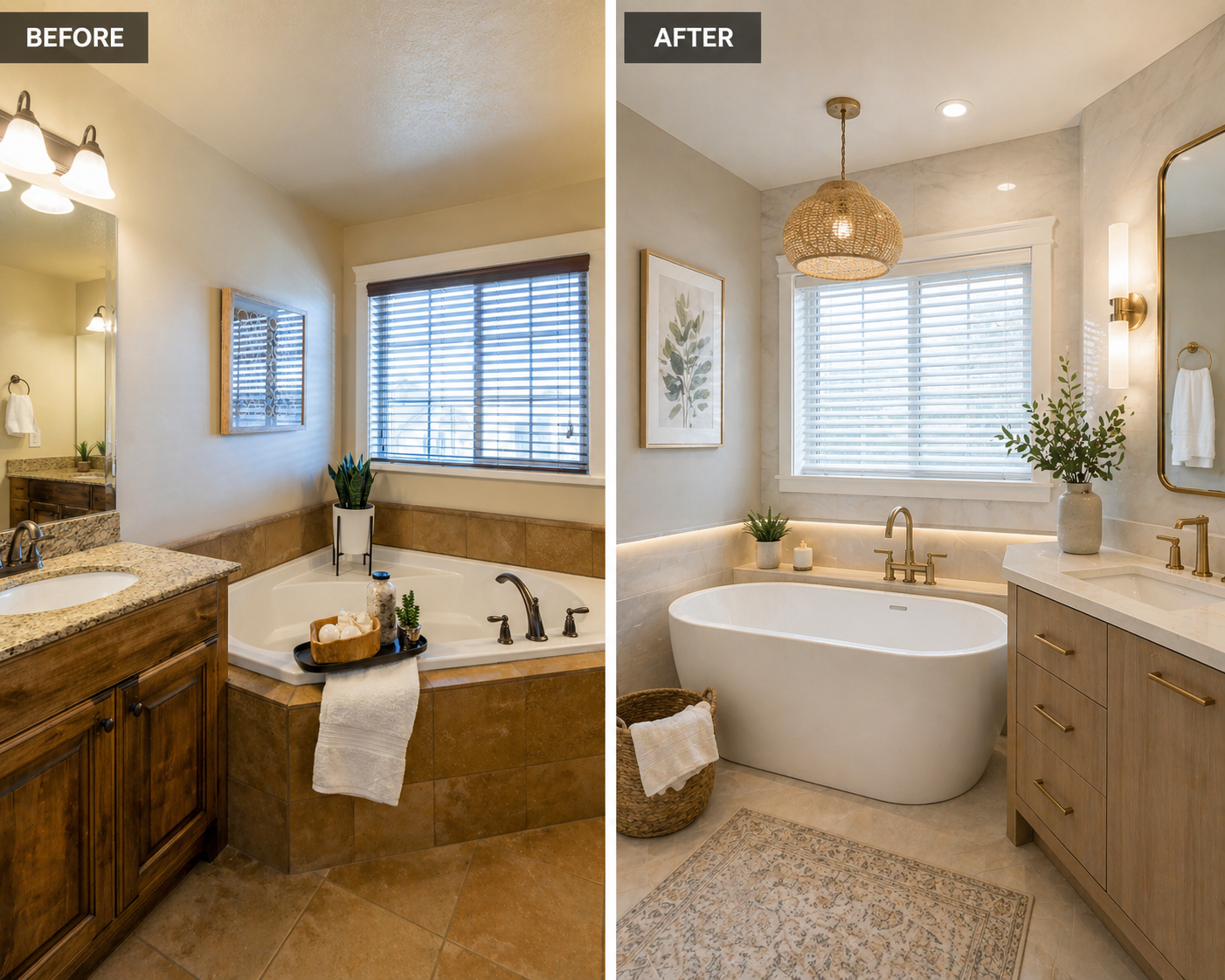 Bathroom remodeling before and after