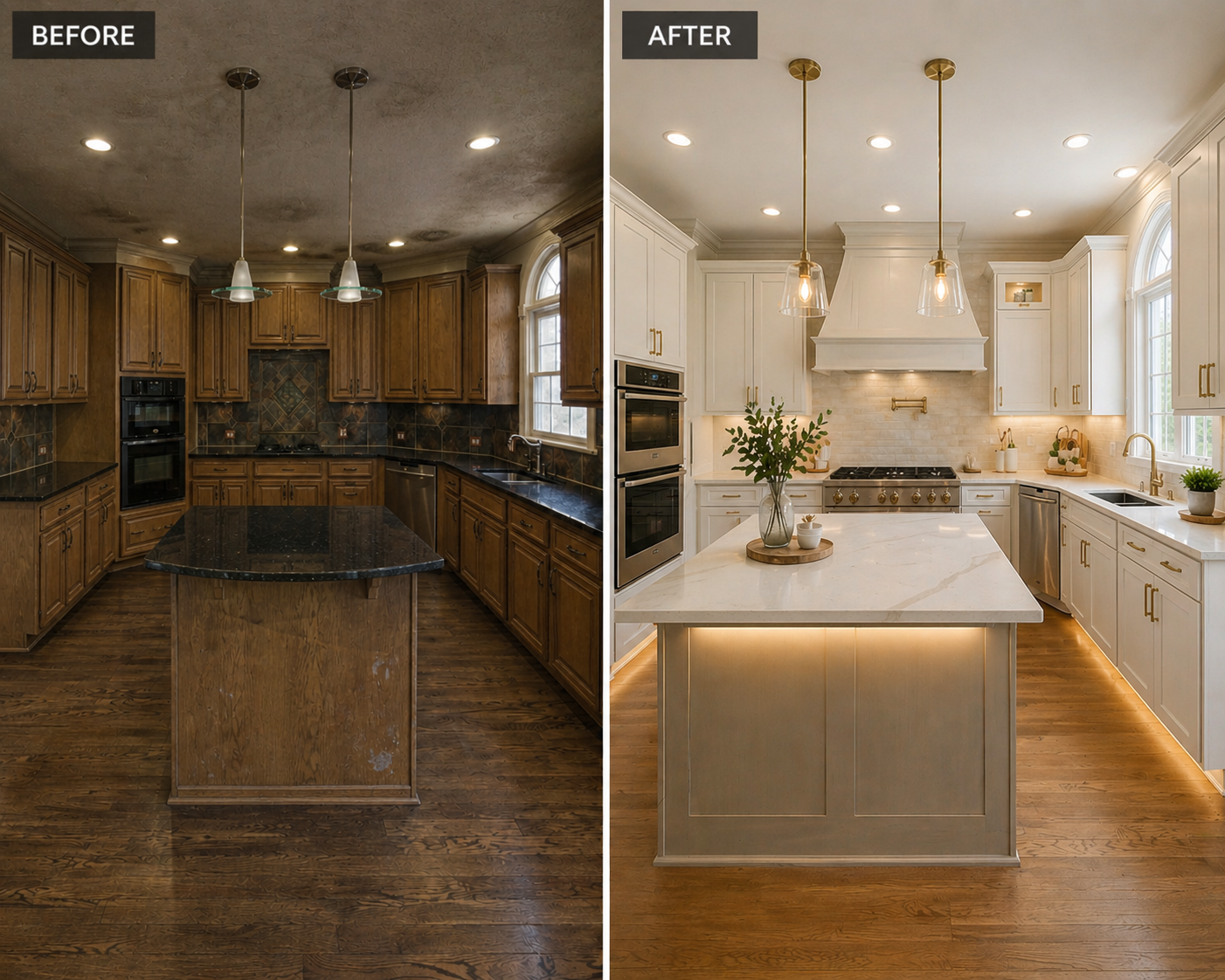 Kitchen remodeling before and after